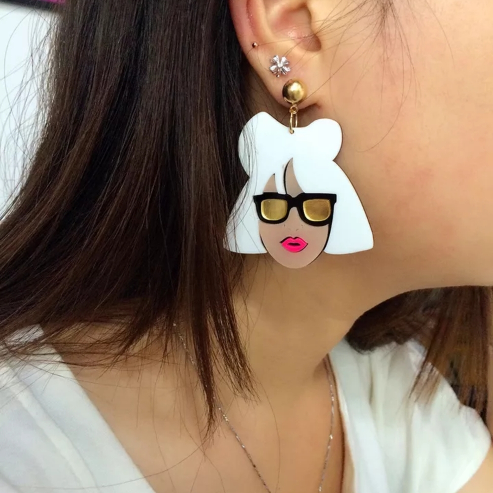 Trendy Lady Gaga Popart Statement Earrings